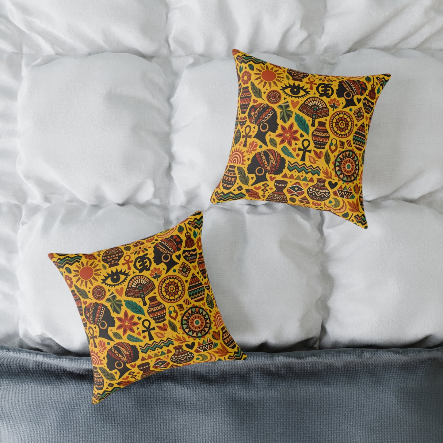 Throw pillow -Boho Afrocentric Tribal Illustration Pattern