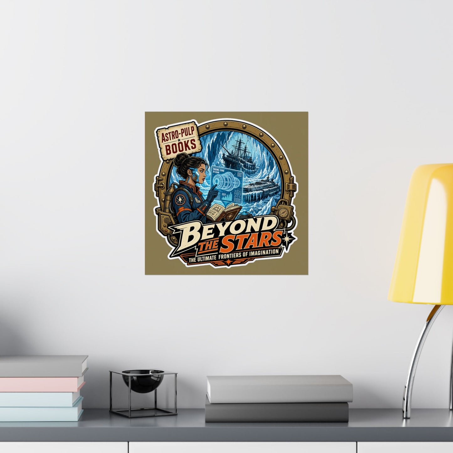 How to style a dark academia and retro futurism sticker collection - poster