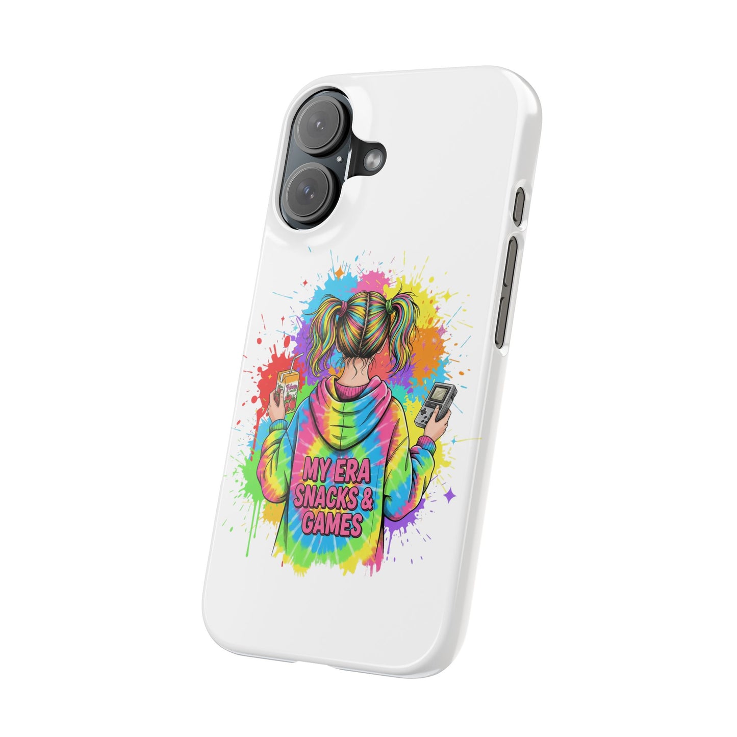 Iphone 16 slim case - Retro Gamer Girl Aesthetic Art