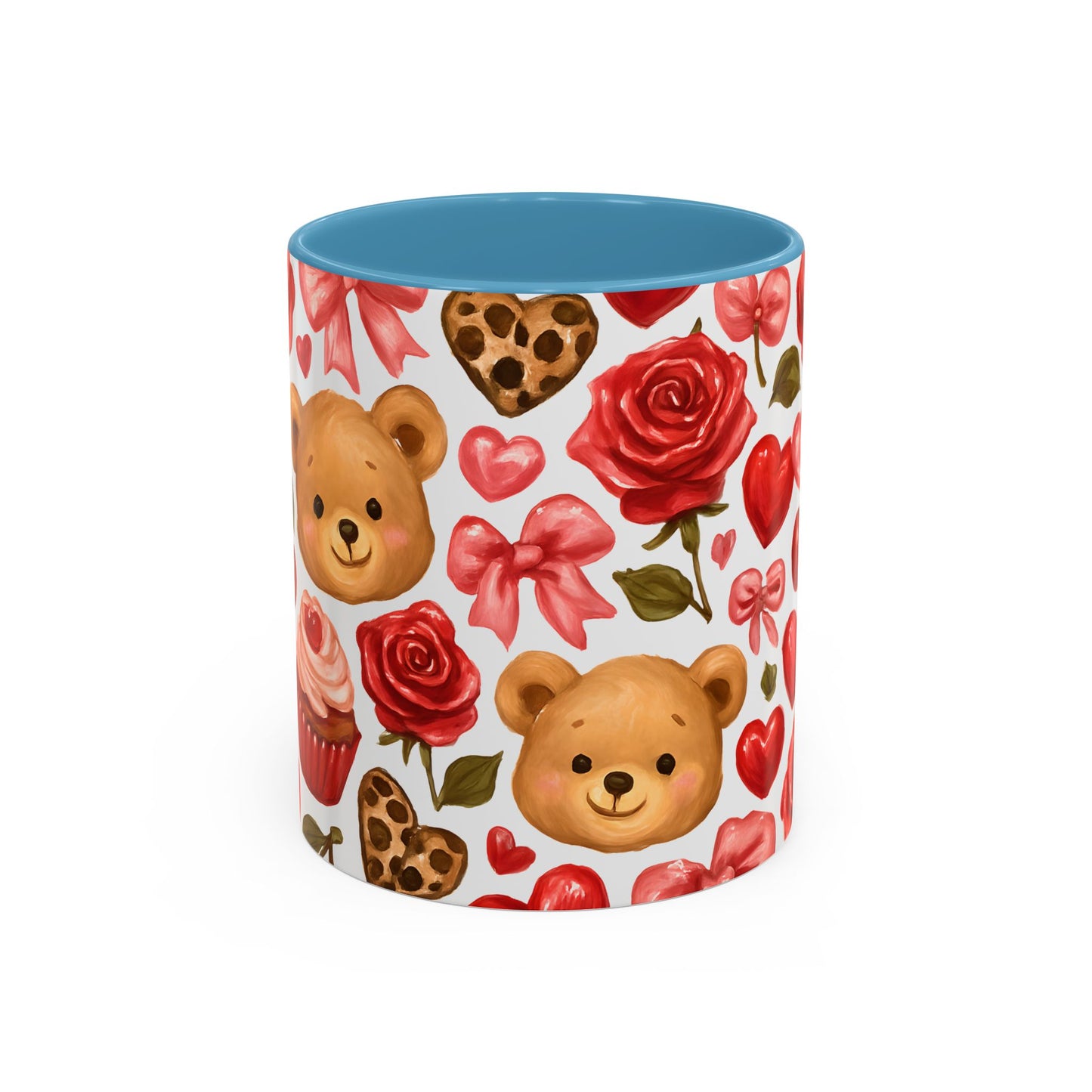 Inside colour mug - teddy bear pattern