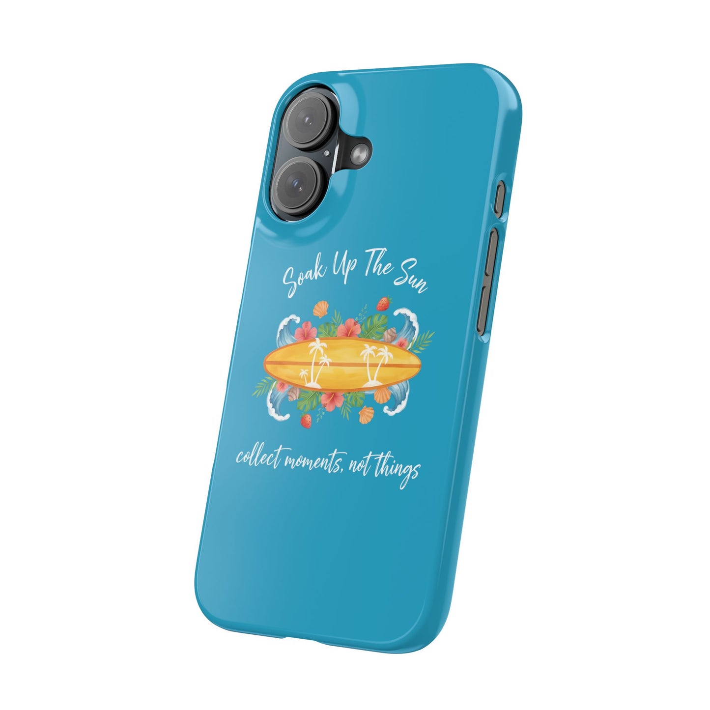 Slim iphone case - Tropical Surfboard Summer Quote Art