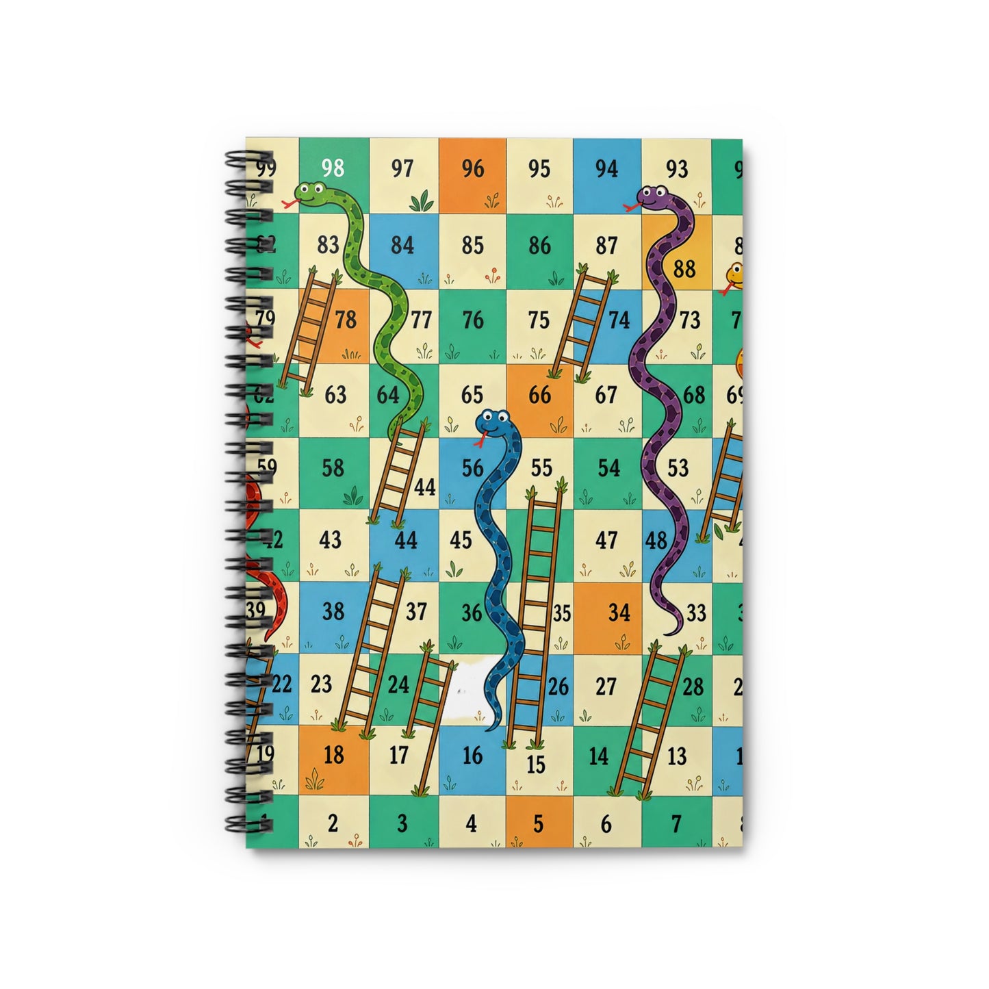Printable Snakes and Ladders Board Game | Vibrant Cartoon Board Game notebook Design