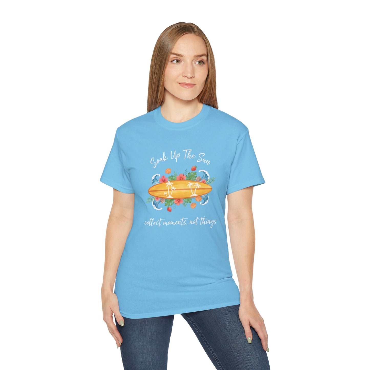 T-shirt - Tropical Surfboard Summer Quote Art
