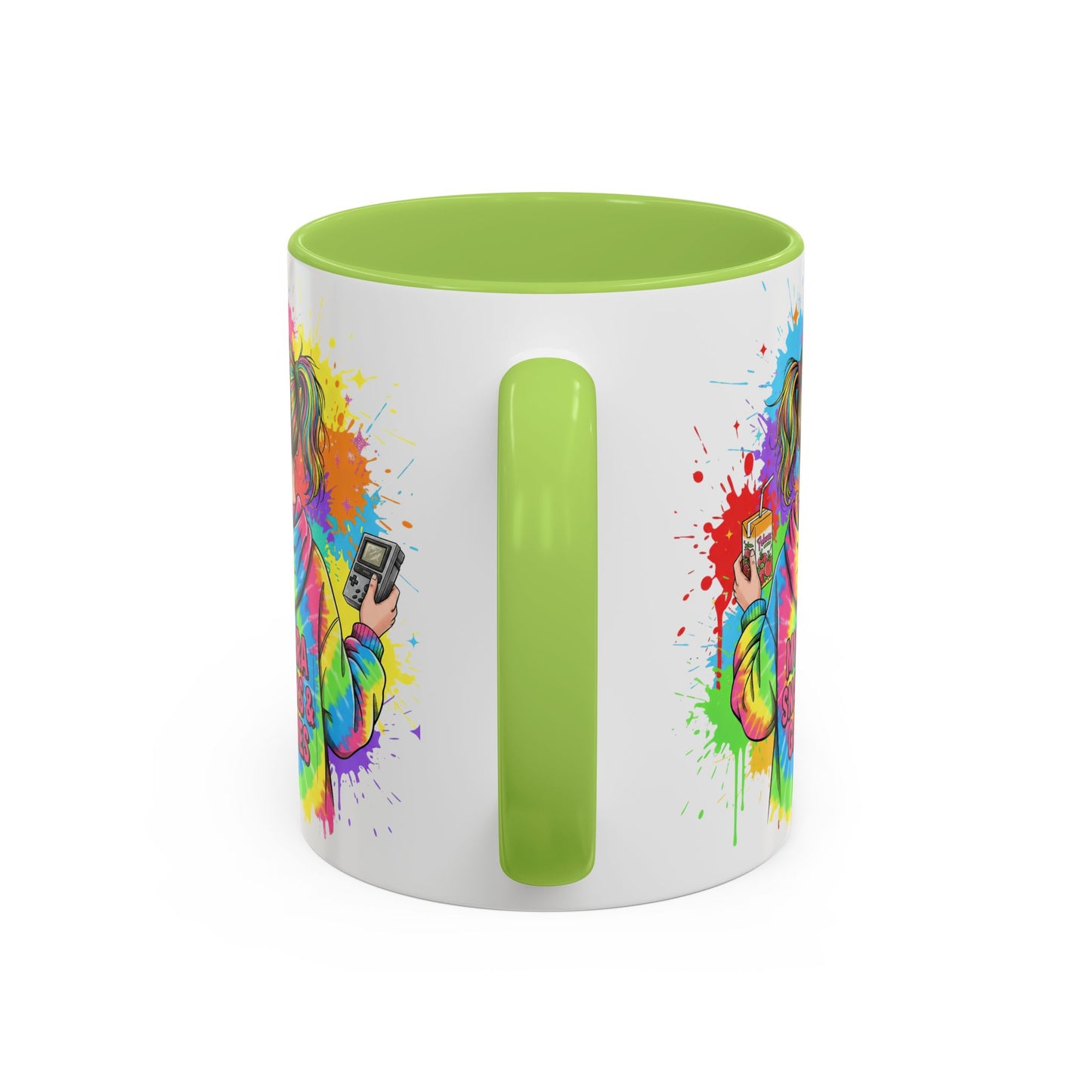 Accent Coffee Mug —  Retro Gamer Girl Aesthetic Art