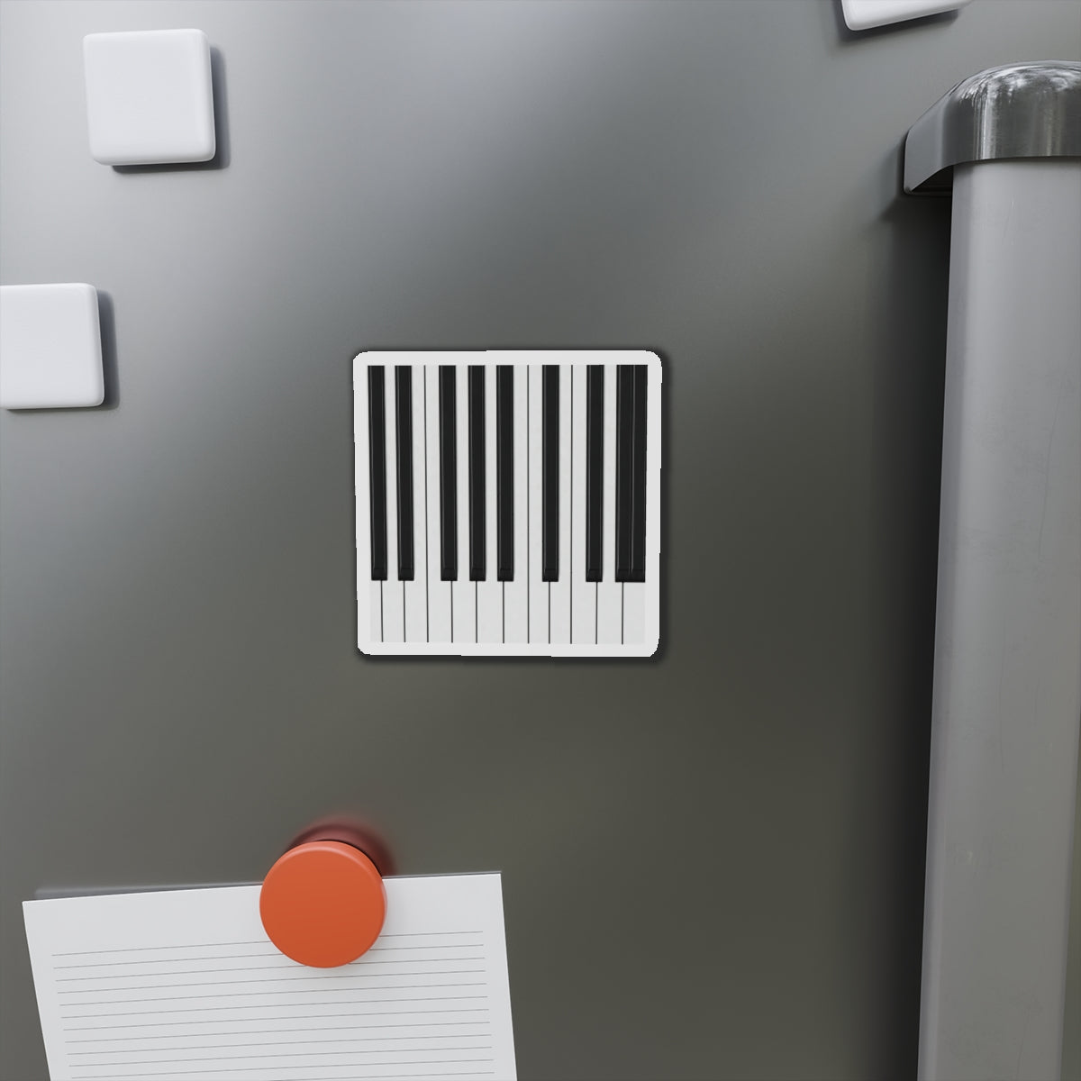Authentic Miniature Piano Keyboard Pattern die cut magnet - High-Contrast Minimalist Design for Pianists and Musicians .