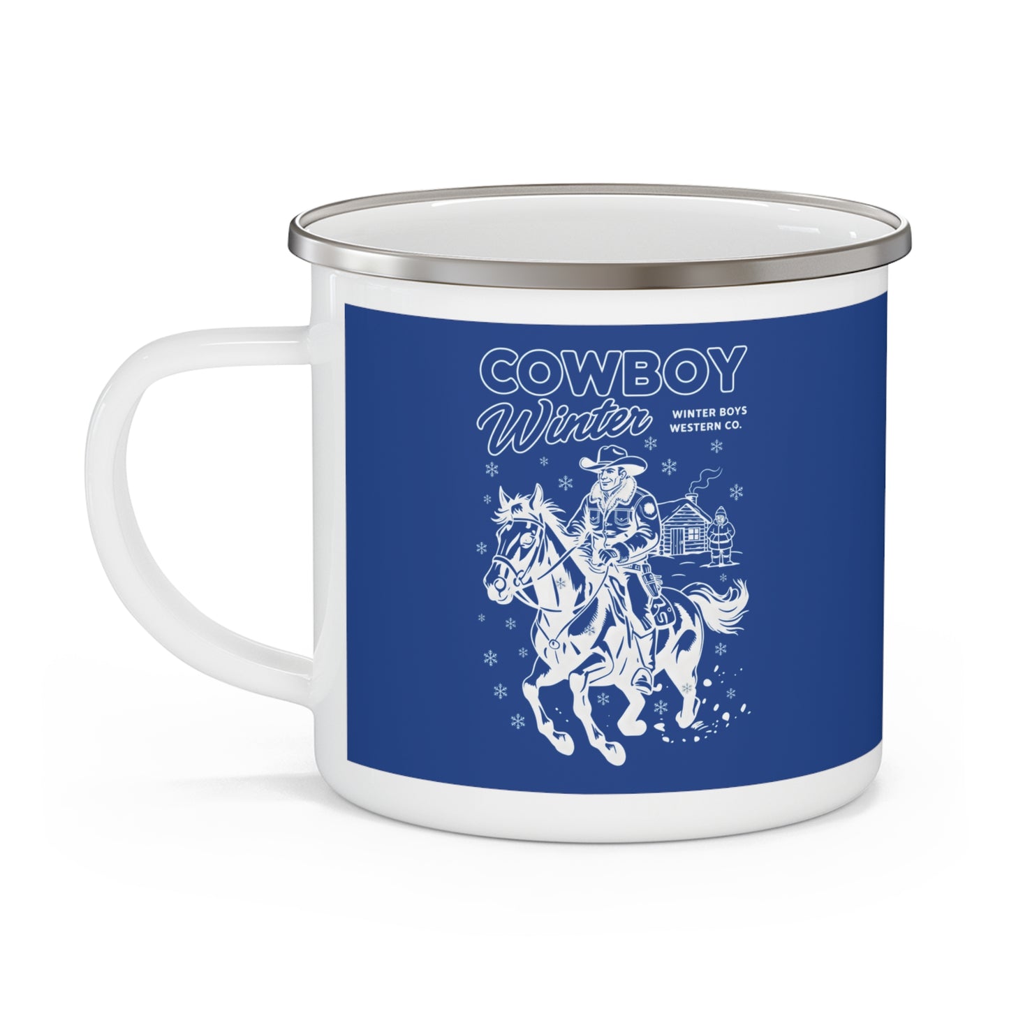 Enamel mug - cowboy's Winter authentic
