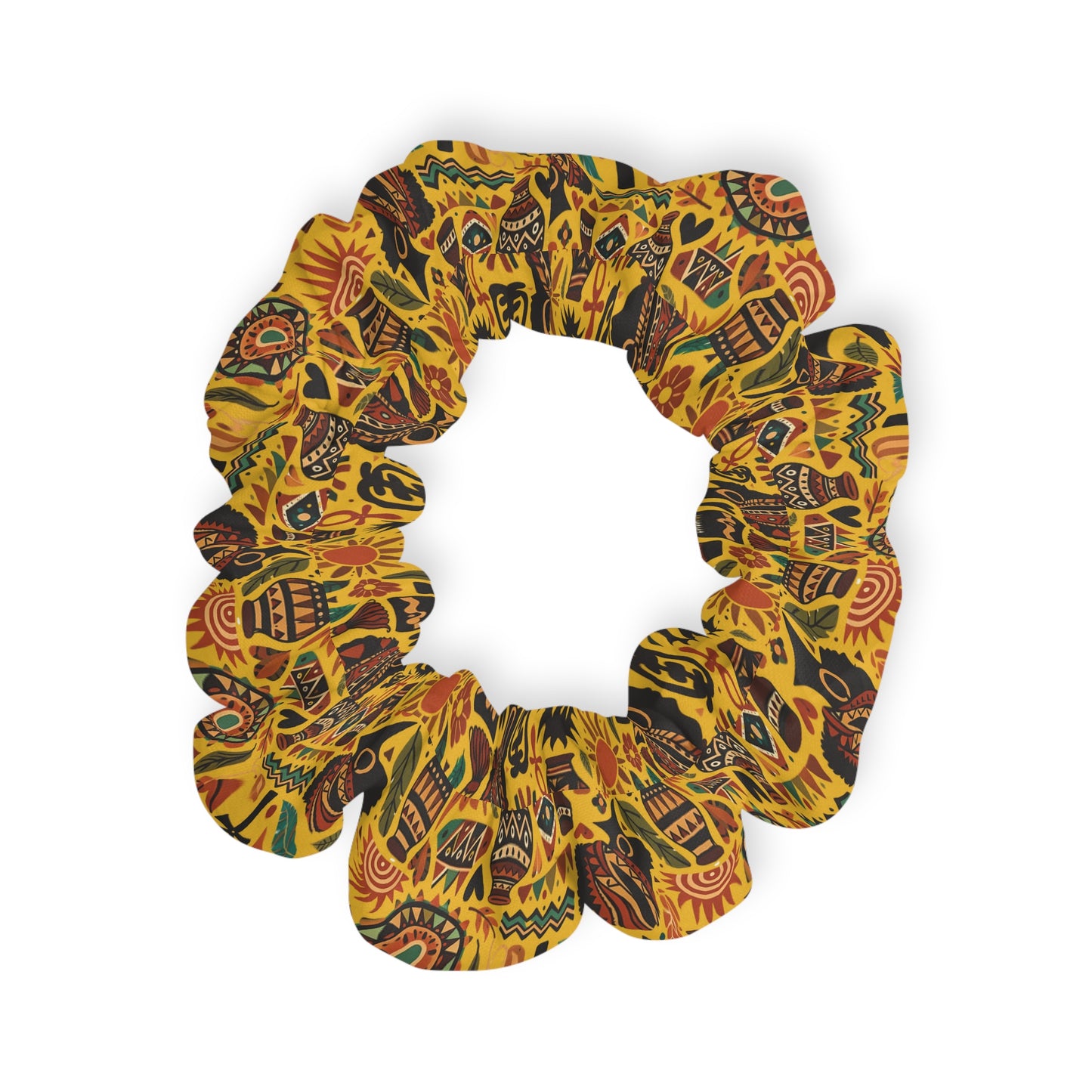 Scrunchie — Boho Afrocentric Tribal Illustration Pattern