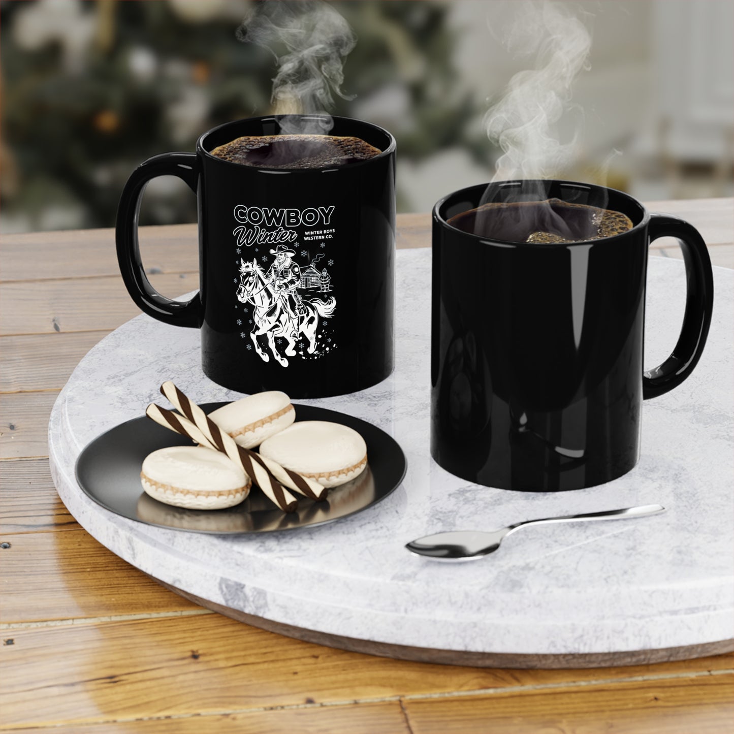 Black mug - cowboy's Winter authentic