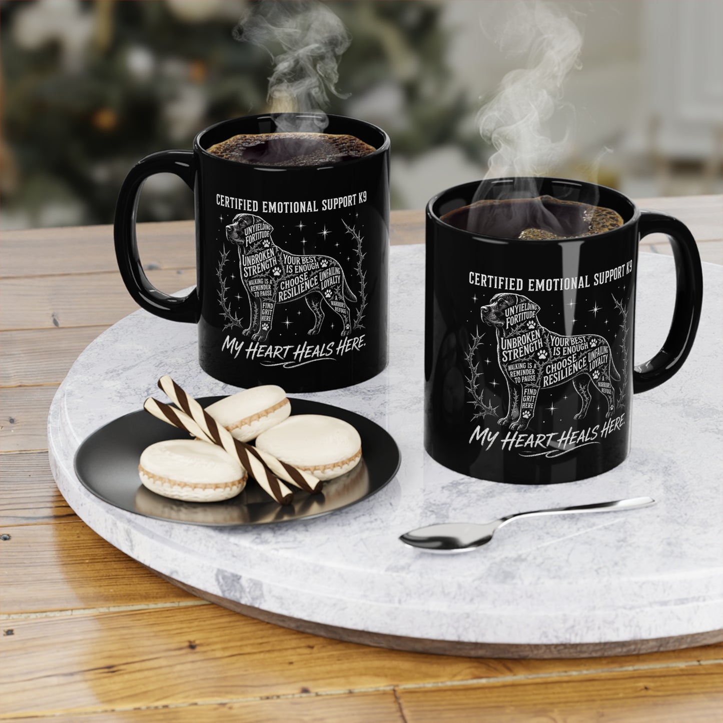 What is the Best Gift for Emotional Support Dog Owners? Certified K9 Chalkboard Art coffee mug