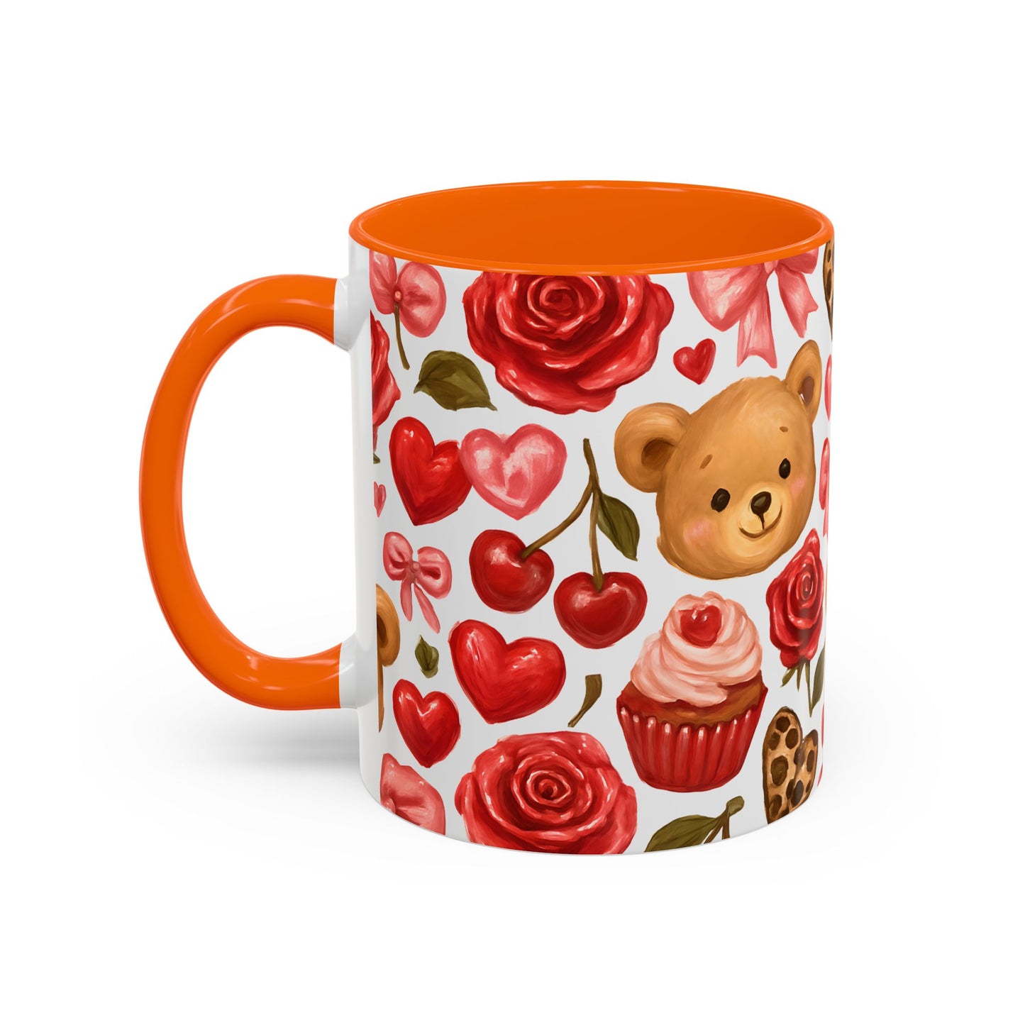 Inside colour mug - teddy bear pattern
