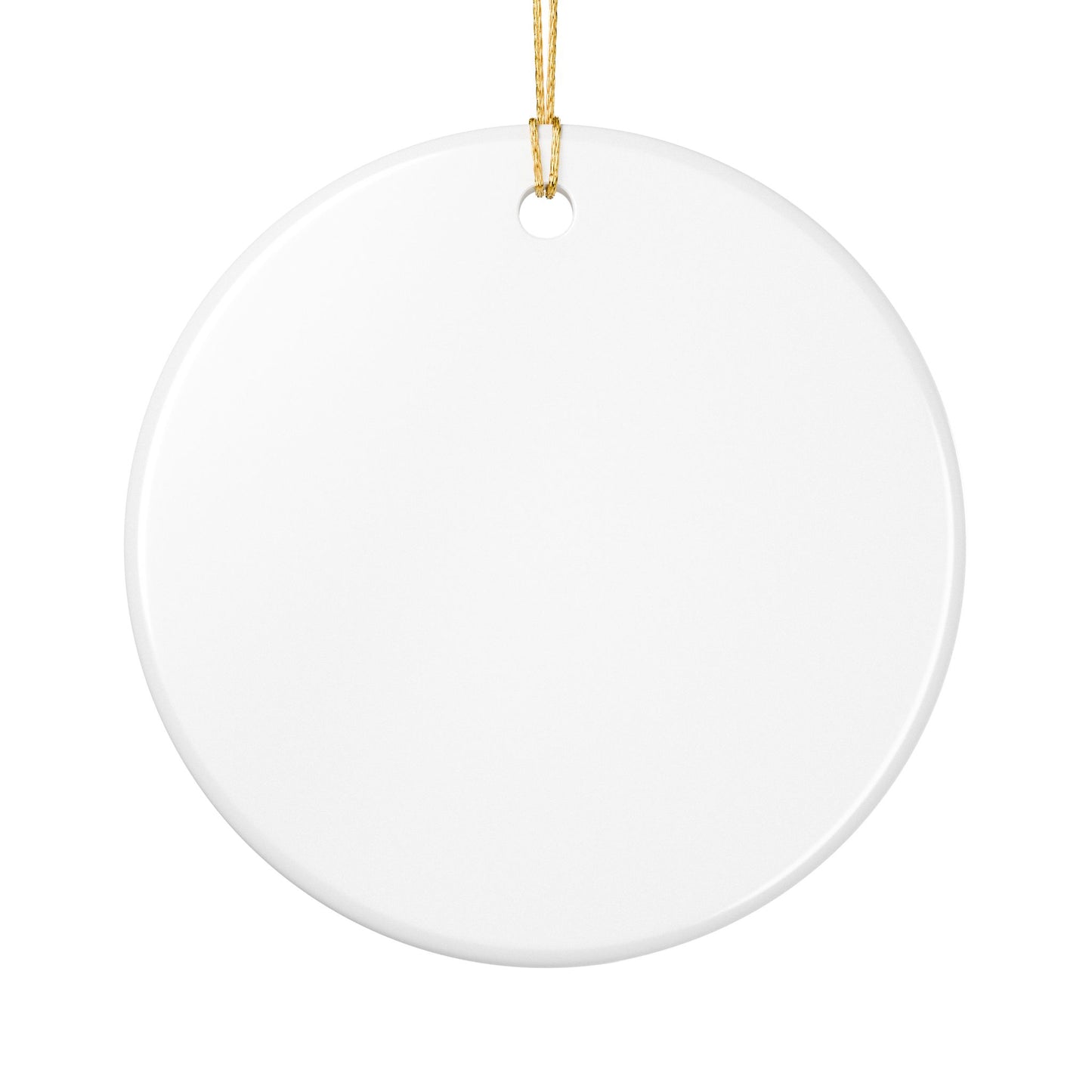 Ceramic round ornament - farm sheep pattern