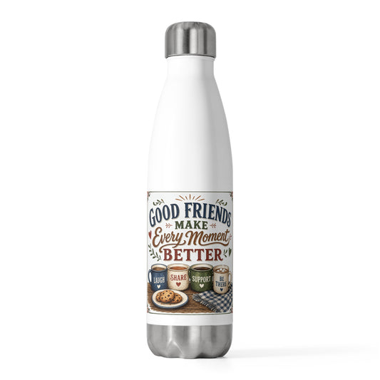 Cozy Friendship Aesthetics: Laugh, Share, Support, Be There Cozy Art - insulated bottle