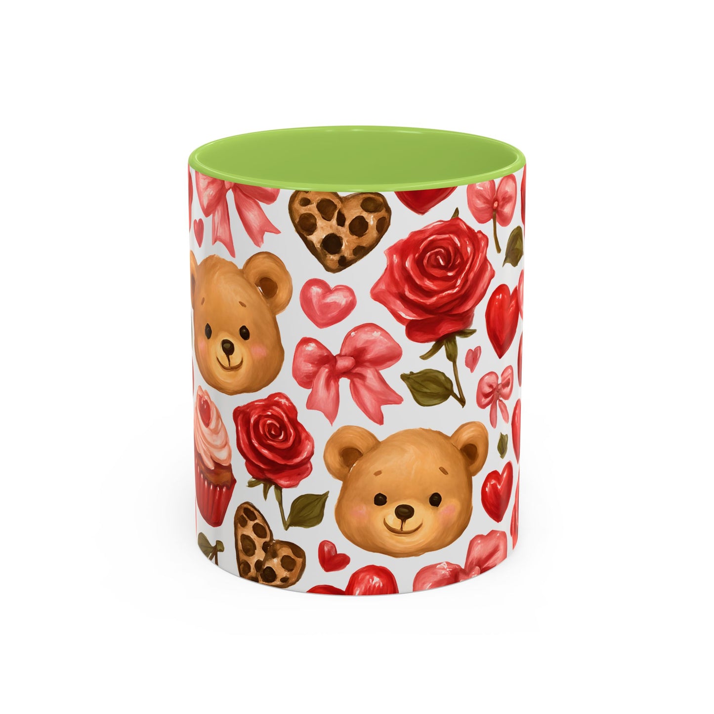 Inside colour mug - teddy bear pattern