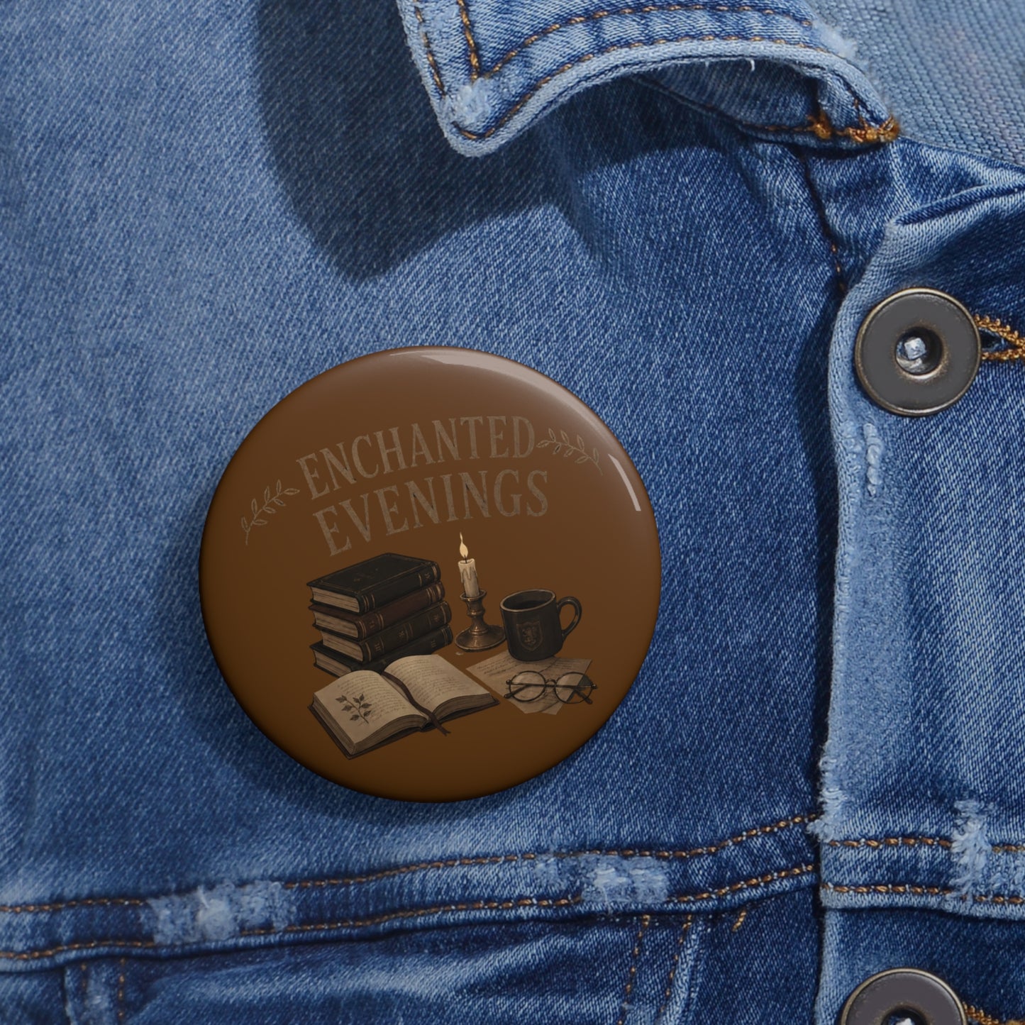 the Best button Gift for a Dark Academia Book Lover-Enchanted Evenings Edition