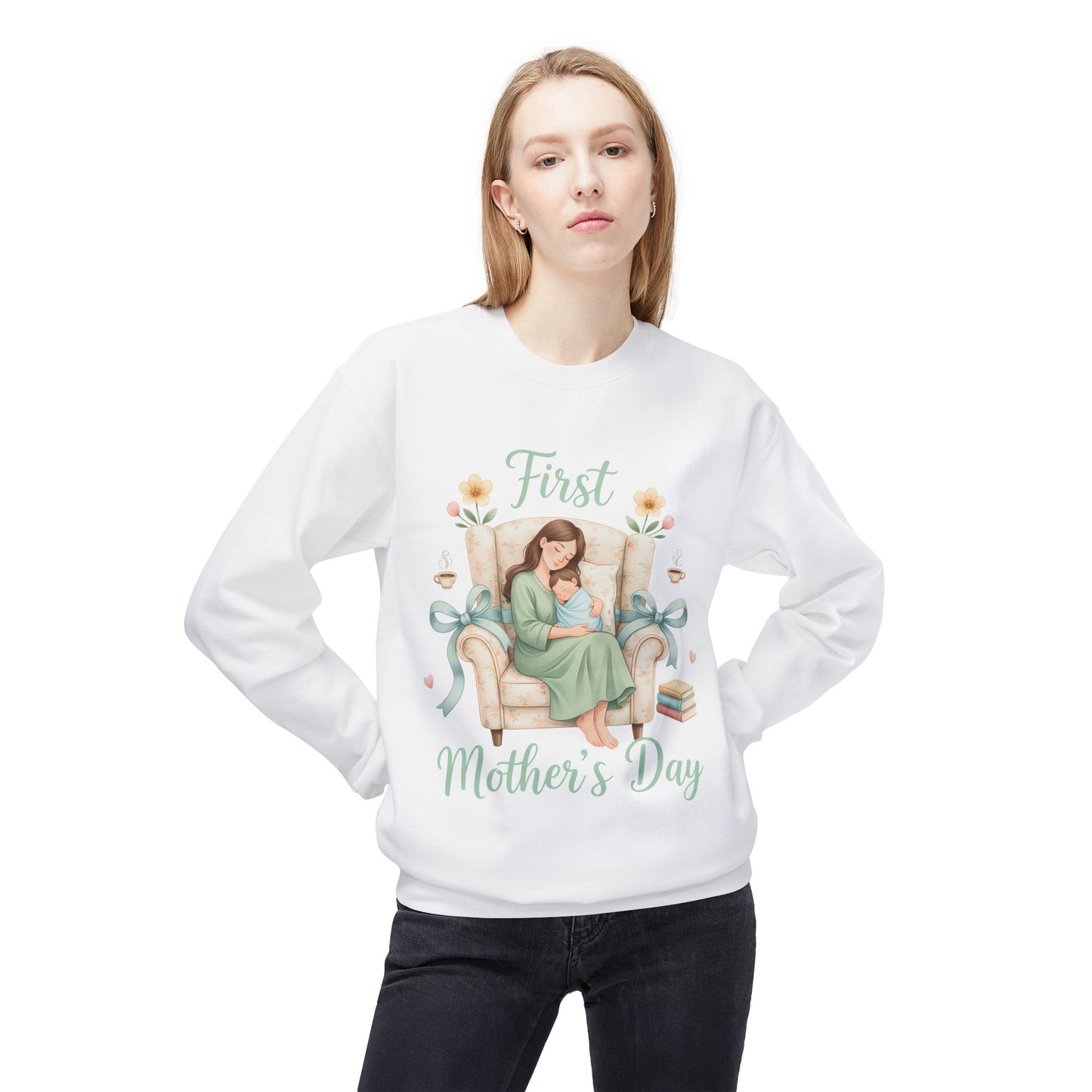 Sweatshirt - First Mother's Day Aesthetic Illustration
