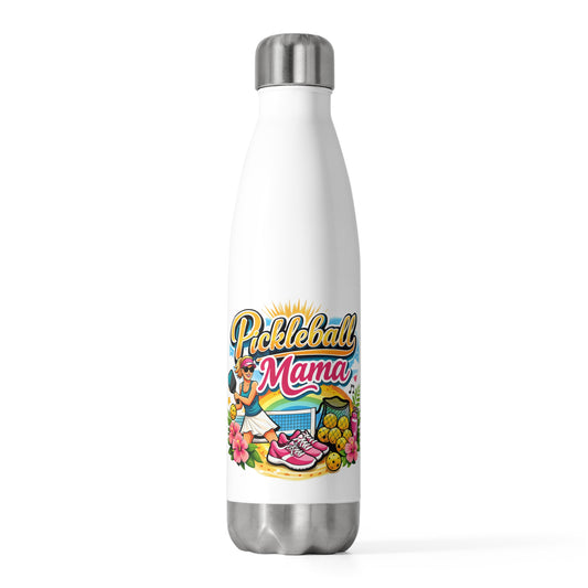 Insulated Water Bottle - Vibrant Tropical Pickleball Mama Art
