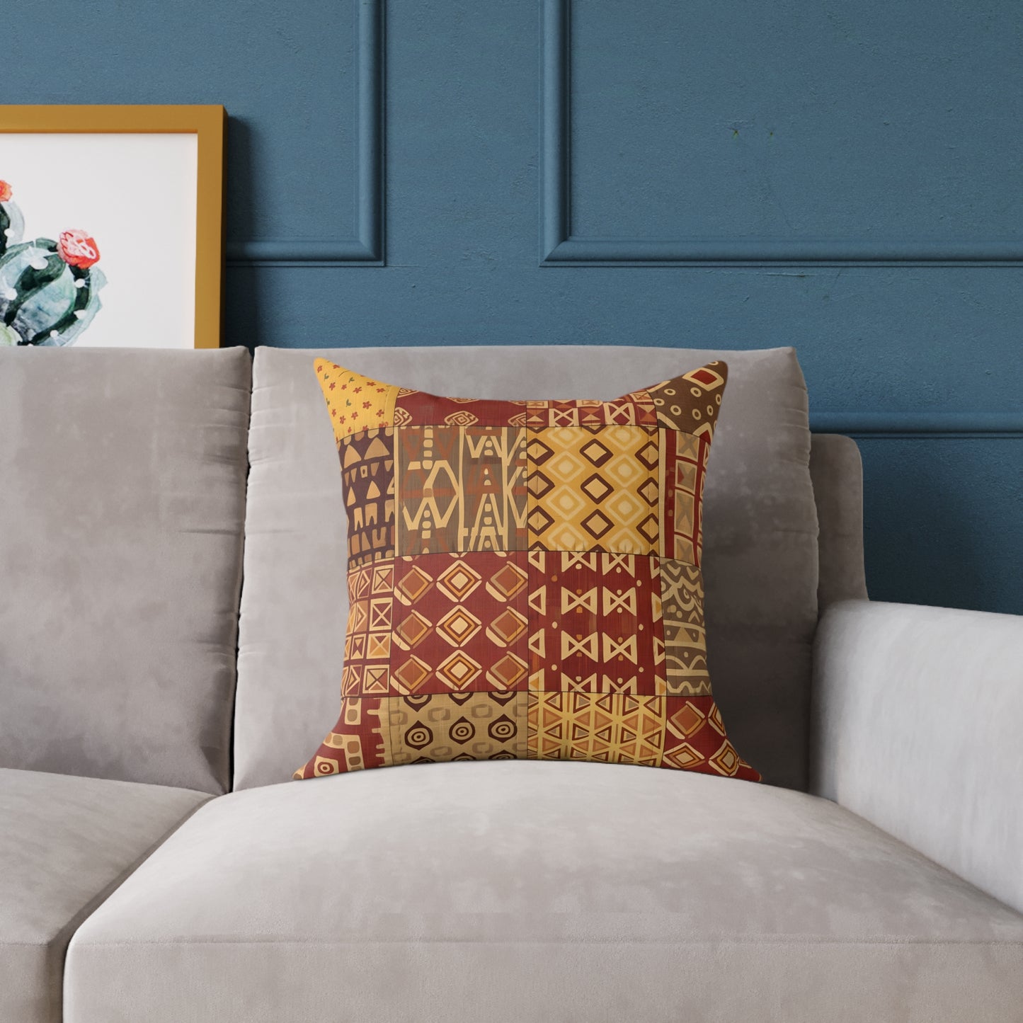 Throw Pillow — African Inspired Tribal Mosaic Pattern