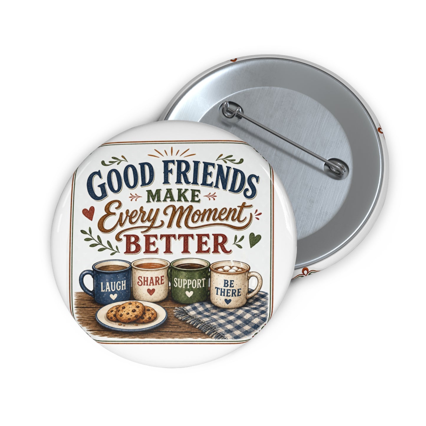 Cozy Friendship Aesthetics: Laugh, Share, Support, Be There Cozy Art - pin