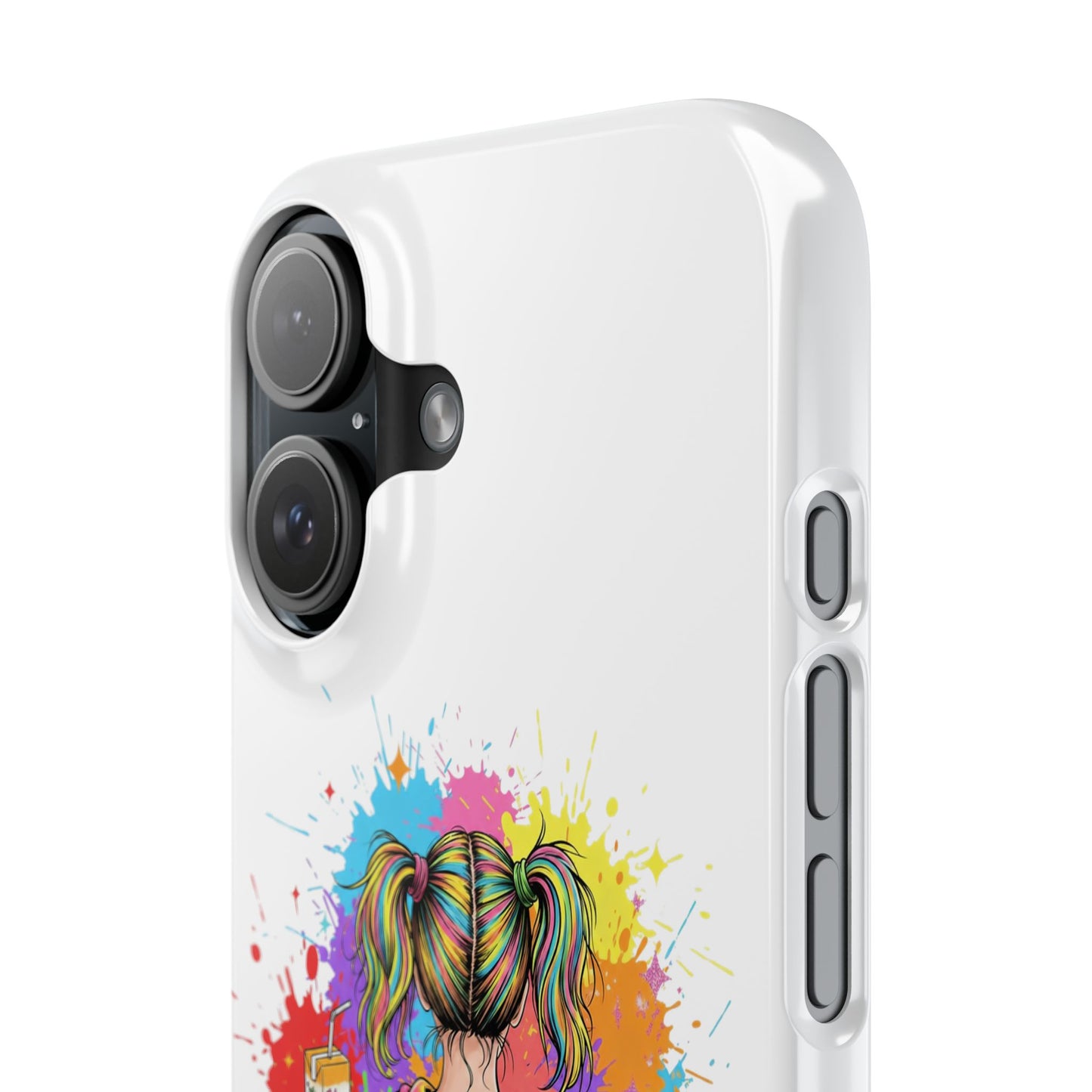 Iphone 16 slim case - Retro Gamer Girl Aesthetic Art
