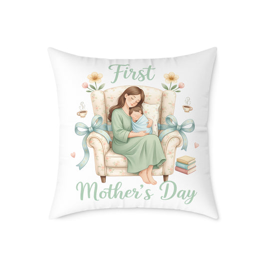 Throw pillow - First Mother's Day Aesthetic Illustration