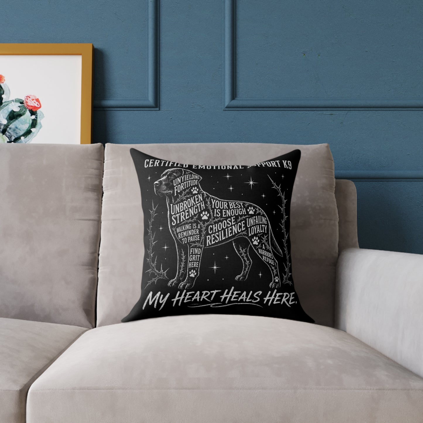 What is the Best Gift for Emotional Support Dog Owners? Certified K9 Chalkboard Art throw pillow